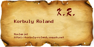 Korbuly Roland névjegykártya